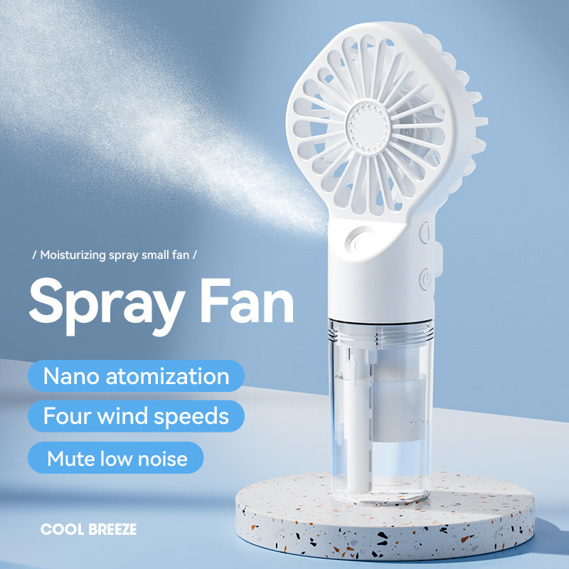 Portable Handheld Water Spray Mist Mini Fan 4-Speed Summer Cooling USB Charging Outdoor Supplies