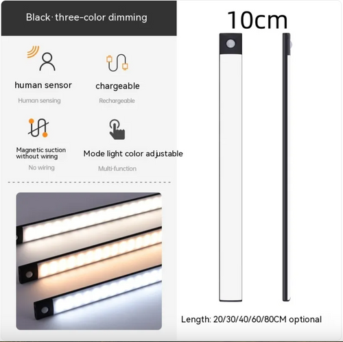 Light strip with features listed on a white background