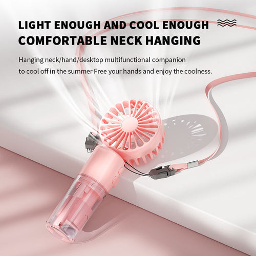 Portable Handheld Water Spray Mist Mini Fan 4-Speed Summer Cooling USB Charging Outdoor Supplies