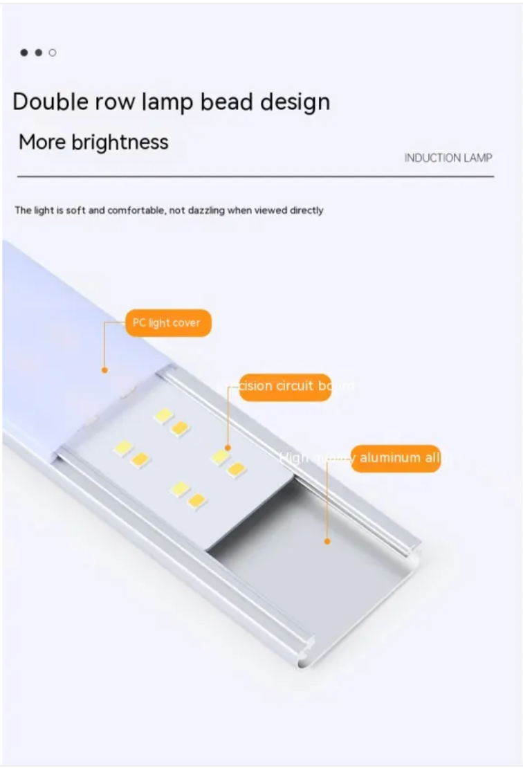 Induction lamp with labeled components on a white background